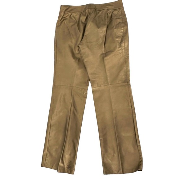 Vintage Kippys Metallic gold Straight Leg Leather pants womens Size 10 - Picture 2 of 13